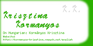krisztina kormanyos business card